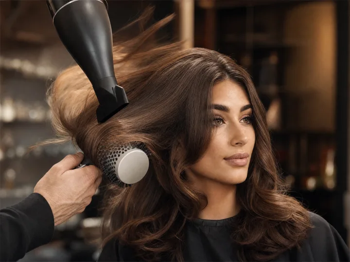 Blowout and styling with round brush